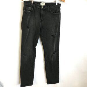 Current/Elliot The Fling Destroy Jeans Women Size 27 Black Mid Rise Denim